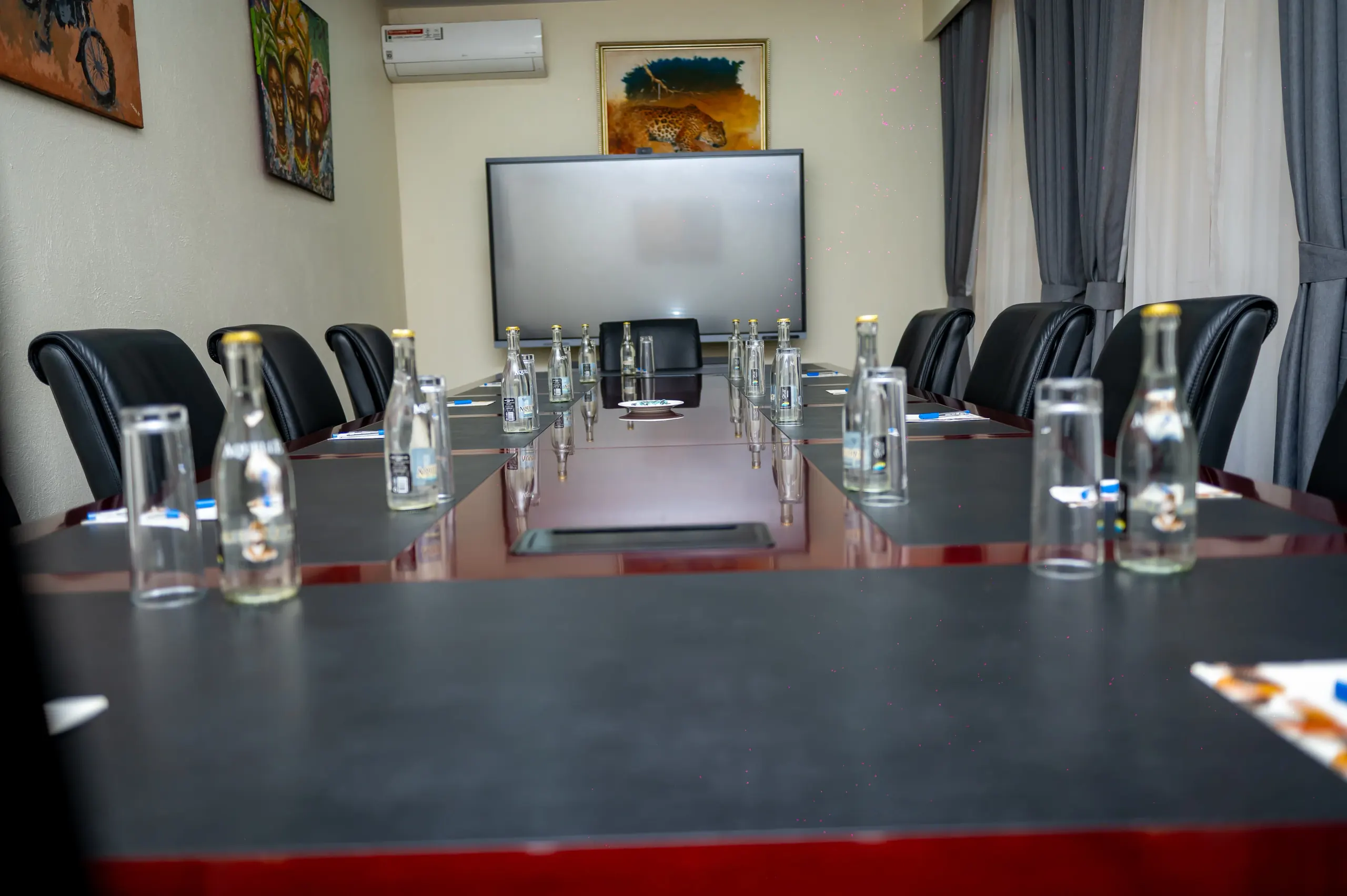 The interactive display at the head of The Boardroom table