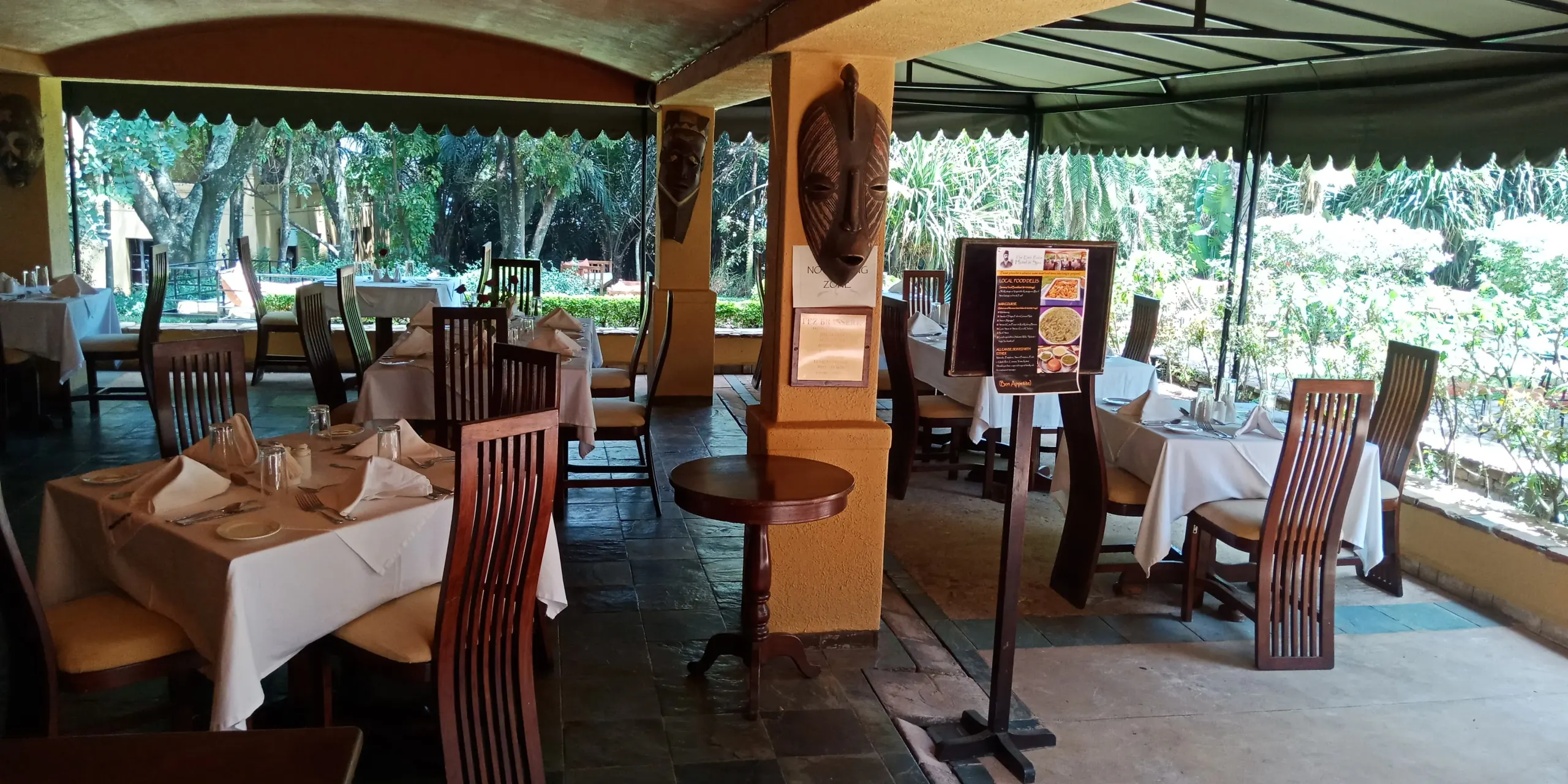 Breakfast served on the terrace at The Emin Pasha Hotel & Spa